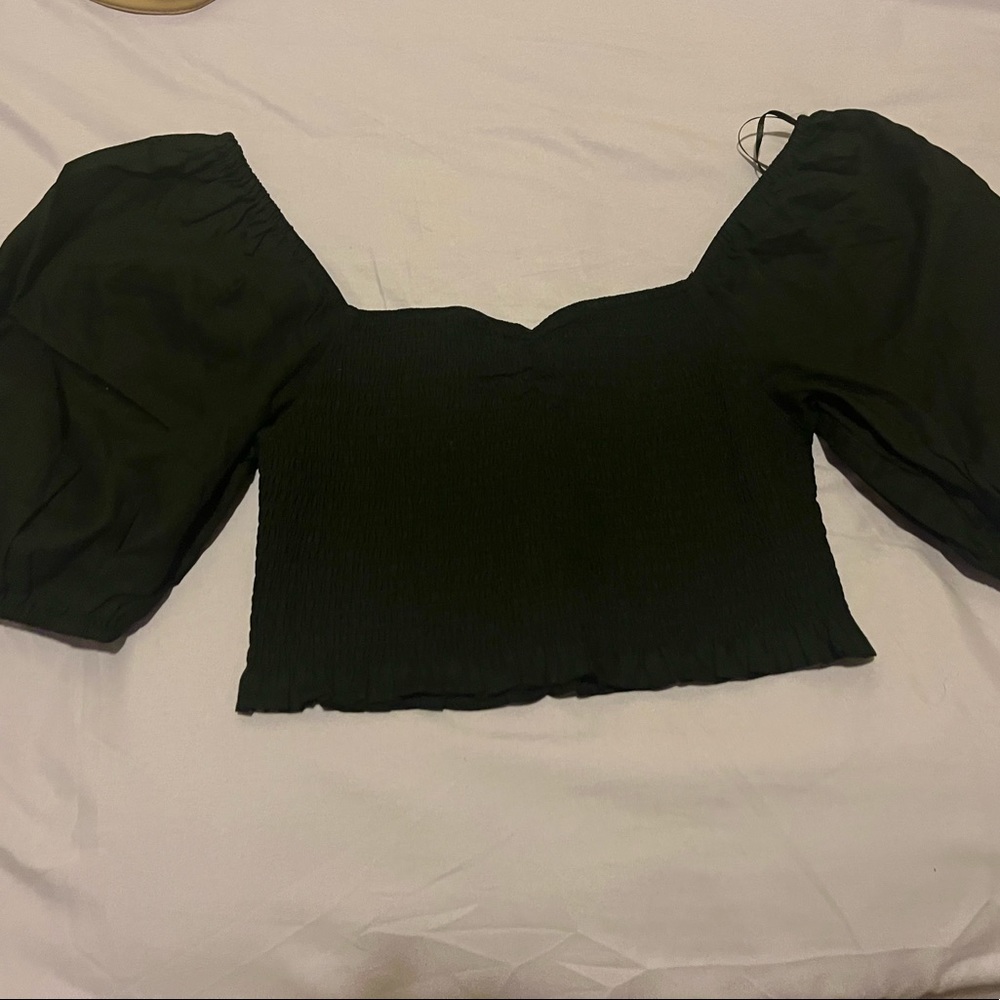 Cotton candy LA puff sleeve crop top